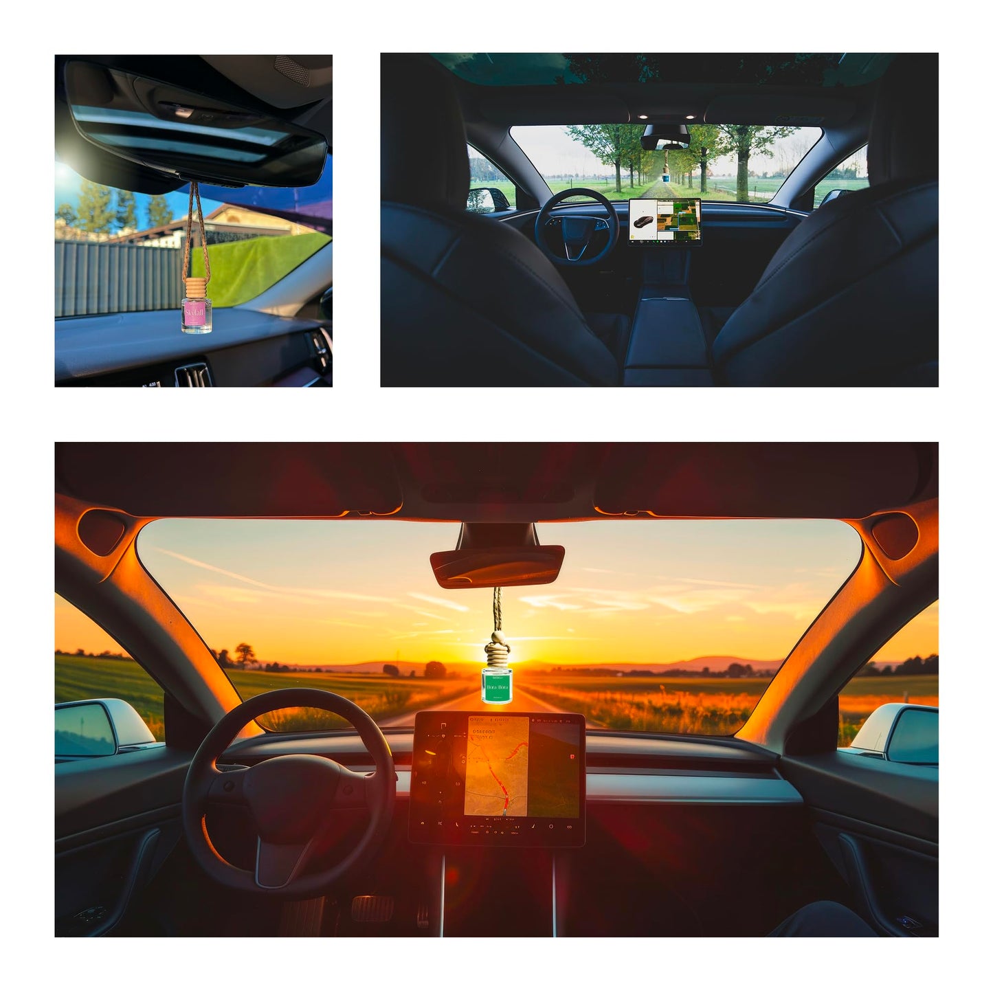 AirDrive Long Lasting Car Air Fresheners, Fragrance Oil Hanging Oil Diffuser With Wooden Cap, Non Toxic Rearview Mirror Car Accessory, Made in USA, Odor Eliminator For Car (Skyfall 2 Pack)