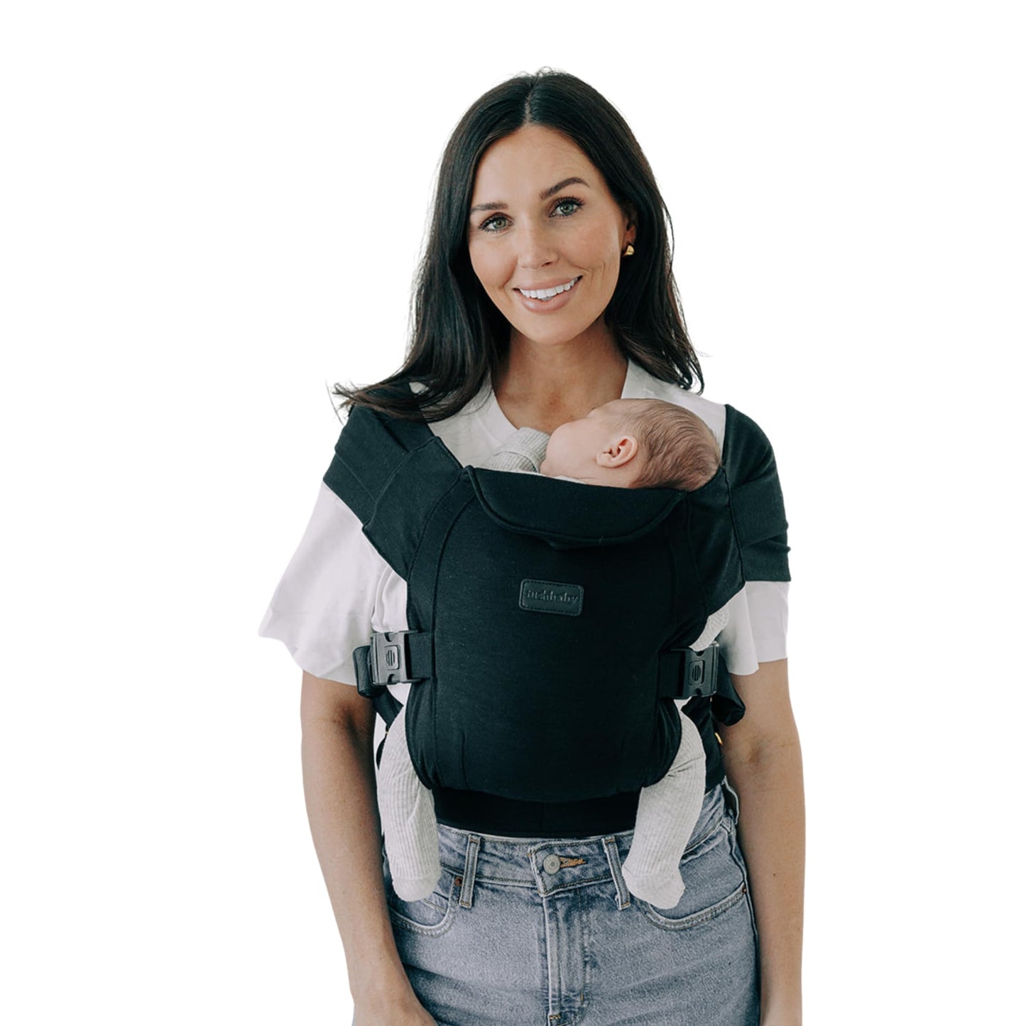 Tushbaby Pearl Newborn Carrier – Ergonomic Wrap for Newborns 8-20 lbs – Hands-Free Baby Carrier with Storage, Bottle Holder & Wipe Attachment – Soft, Breathable Fabric & Adjustable Fit – Easy On/Off