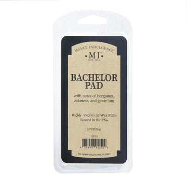 Manly Indulgence Bachelor Pad Scented Wax Melts, Wax Melt Warmer Cubes, Long Lasting Scented Wax Warmer Cubes, 4 Pack, 6 Cubes Each - Made in The USA