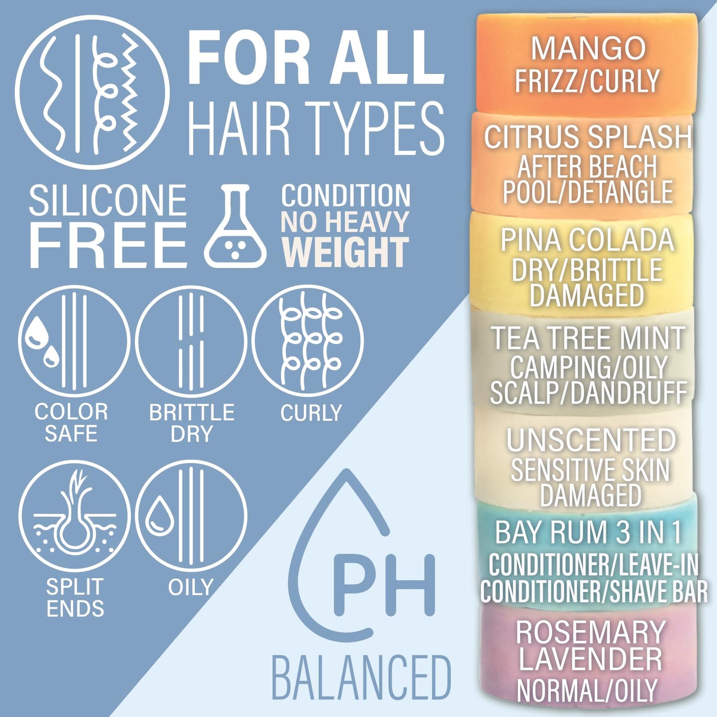 Luxiny Travel Shampoo and Conditioner Bar - Plant-Based, Multipurpose, TSA Compliant, Eco-Friendly, Sulfate & Paraben-Free, Suitable for All Hair Types & Color-Treated Hair, 200 grams, Bay Rum Scent