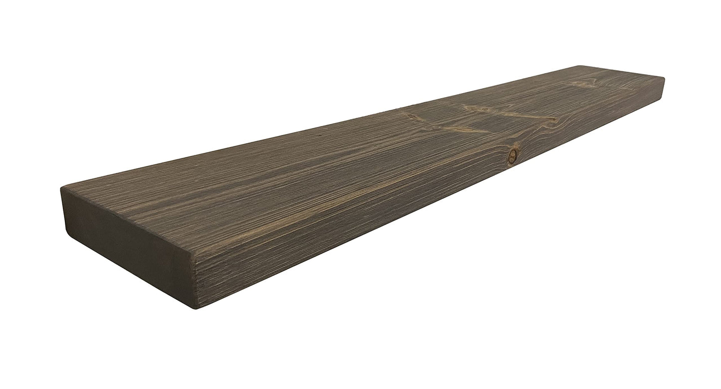 Joel's Antiques - 48 Inch Wooden Floating Shelves for Wall - 48x8x2 in - Made of Natural Wood - Long Heavy Duty Wall - Made in USA - Perfect for Living Room, Kitchen - Grey