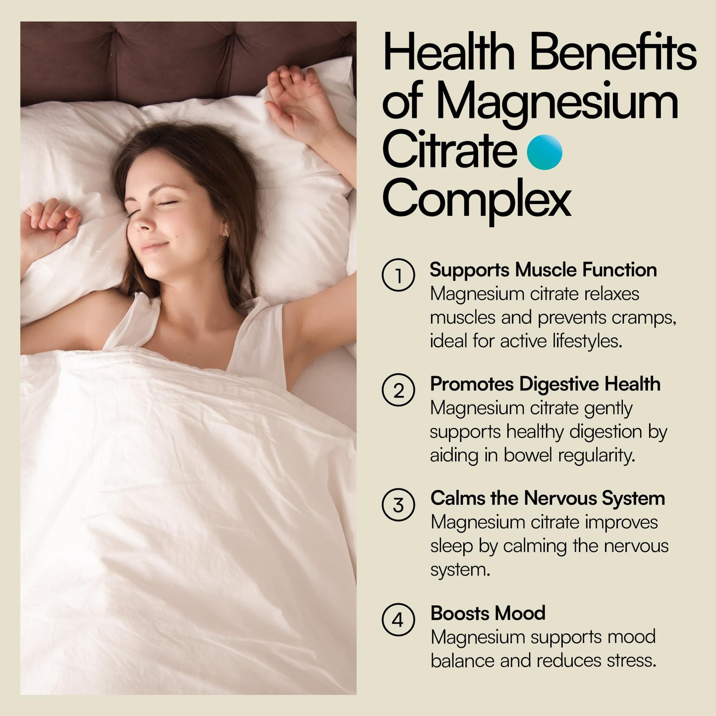 Heylo Magnesium Citrate Complex 500 mg - High Absorption Formula for Muscle Relaxation, Energy Support, Bone & Heart Health, Digestion, Stress Relief - Non-GMO, Vegan, 60 Capsules