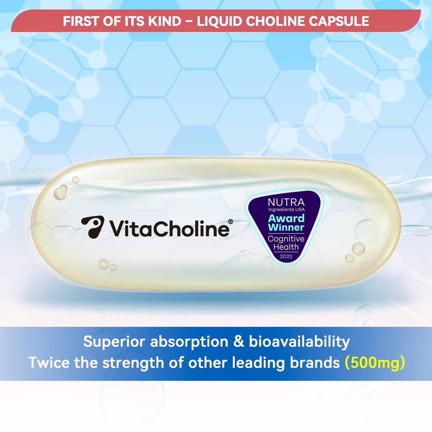 I LOVE HEALTH Award Winner - Liquid Choline Supplement - 500mg – Pregnancy & Baby Brain Support - Liver LDL & HDL Level Support– 60 Caps – Made in USA