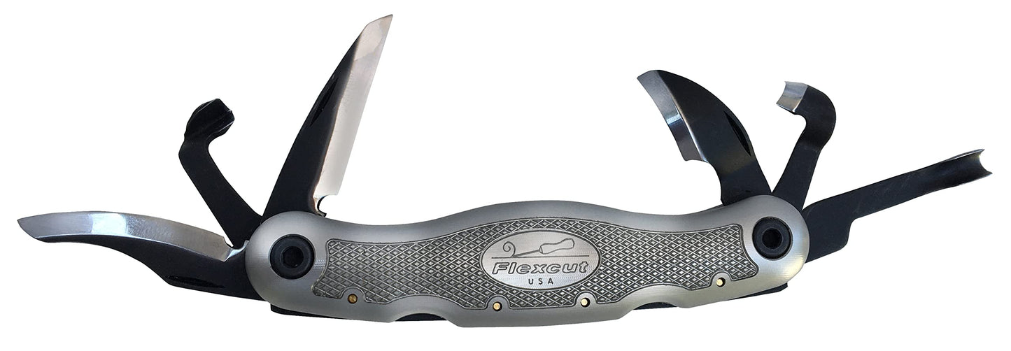 FLEXCUT Left Handed Carvin Jack 2.0, Folding Multi Tool for Woodcarving, Includes 6 Blades, Made in USA | JKNK291