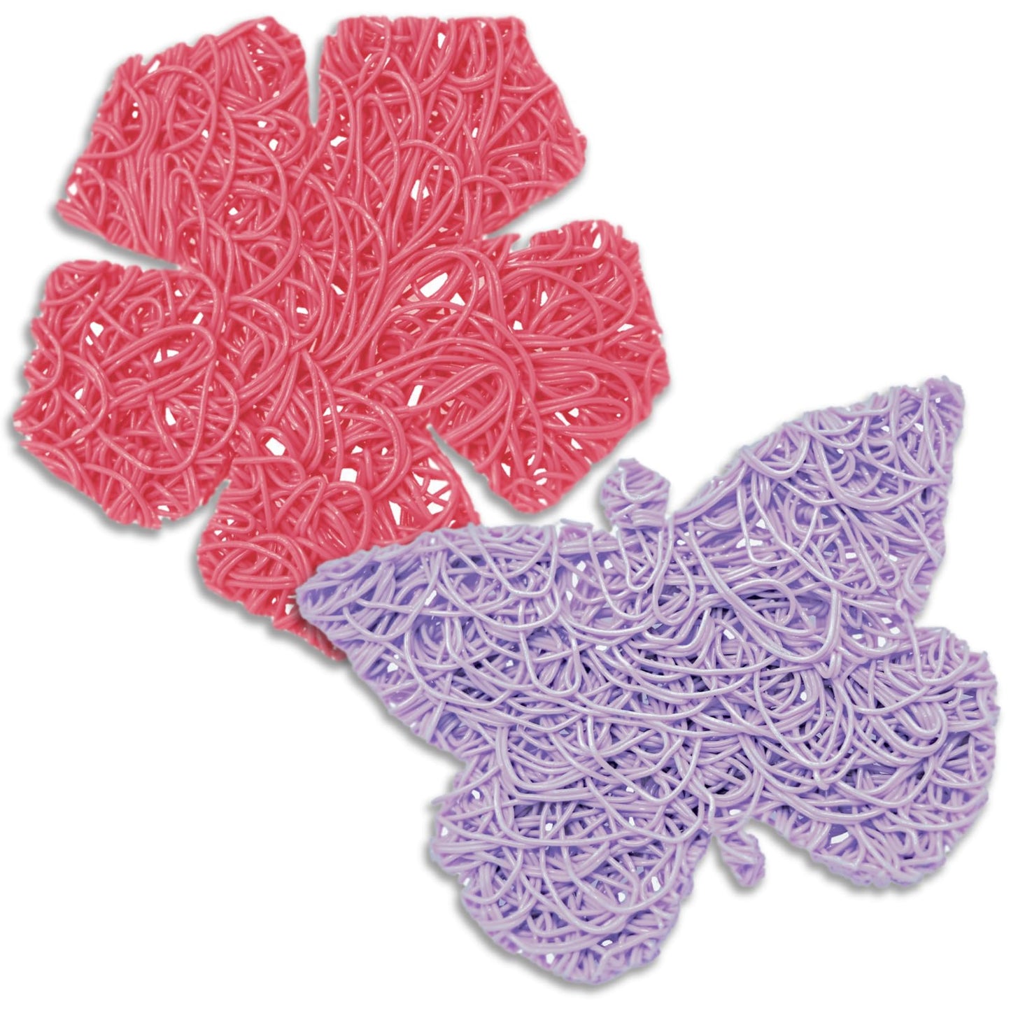 Soap Savers for Bar Soap/ShampooConditioner Bars,Made in USA by Luxiny|Lifts Bars in Soap Dishes&Shower Soap Holders|Handmade Soap Last Longer|Bars Dry Between uses(2 Pc,Purple Butterfly,Pink Flower)