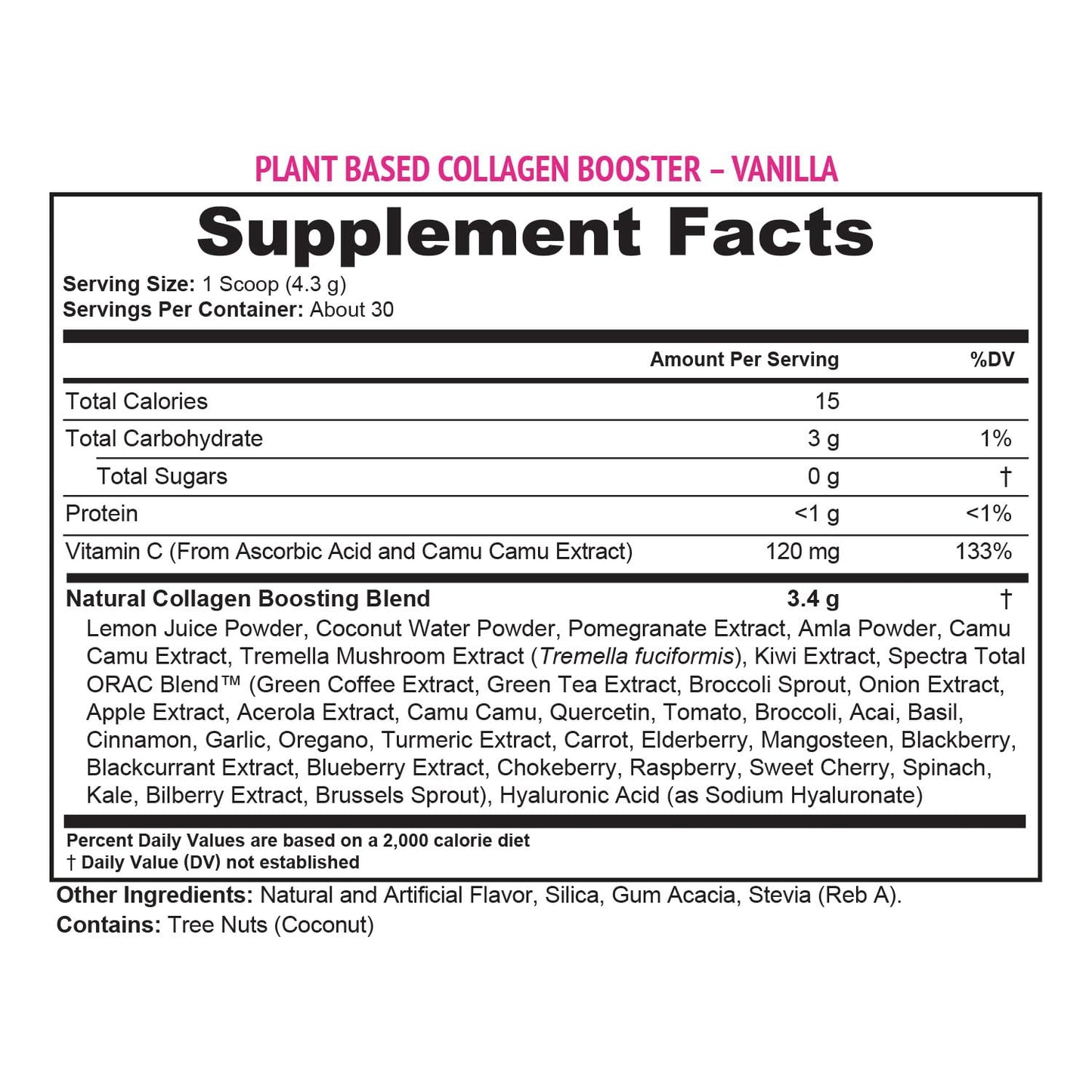 Vitauthority Vegan Collagen Powder for Women - Plant Based Collagen Supplement for Women with Proprietary Vegan Hair Skin and Nails Vitamins - Vegetarian Collagen Powder with Hyaluronic Acid