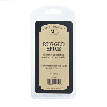 Manly Indulgence Rugged Spice Scented Wax Melts, Wax Melt Warmer Cubes, Long Lasting Scented Wax Warmer Cubes, 4 Pack, 6 Cubes Each - Made in The USA