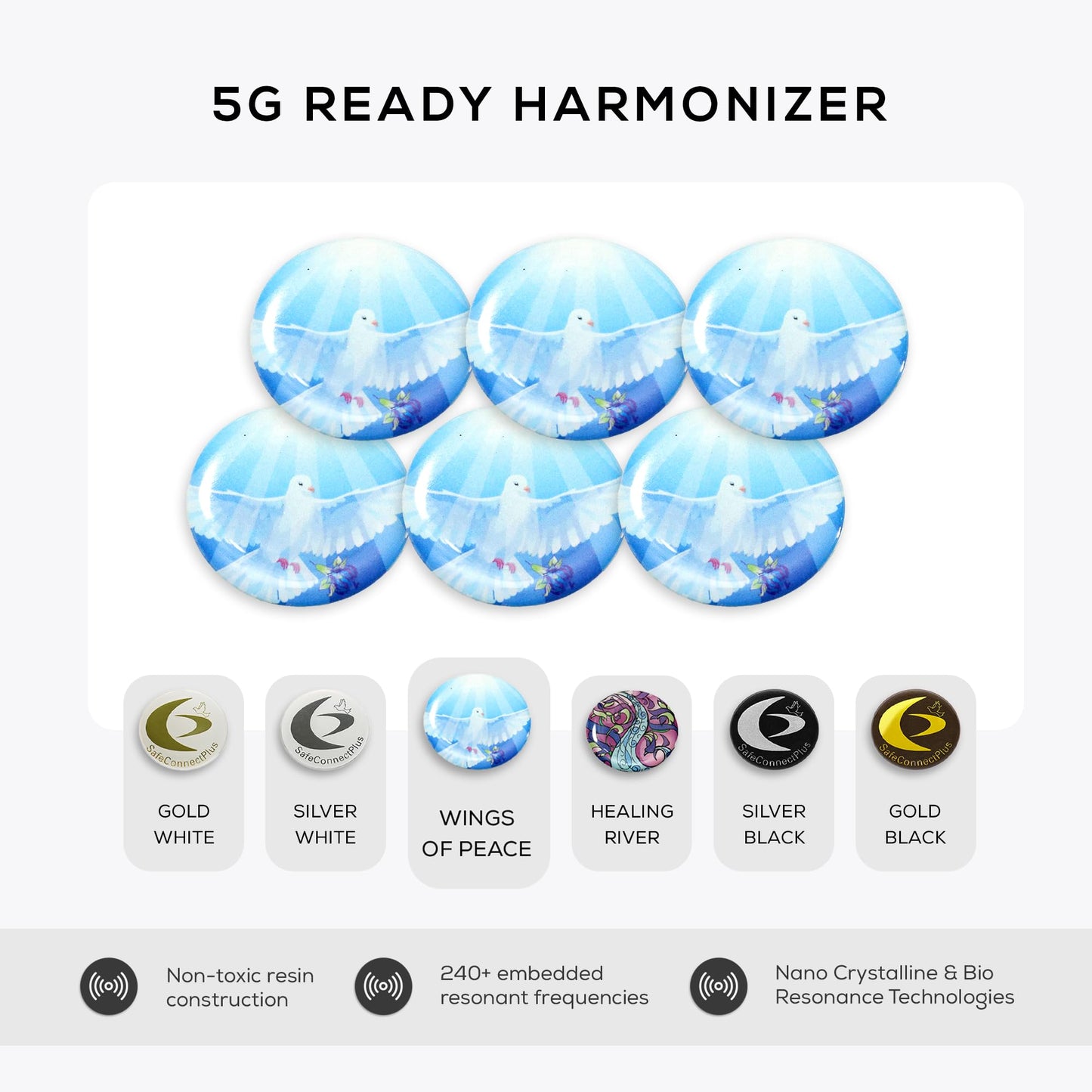 Pack of 6 EMF Stickers for Cell Phone- 5G Ready Harmonizer Stickers Proudly Made in USA for Cell Phones, Laptops or Tablets- EMF mega Shield for All Electronic Devices