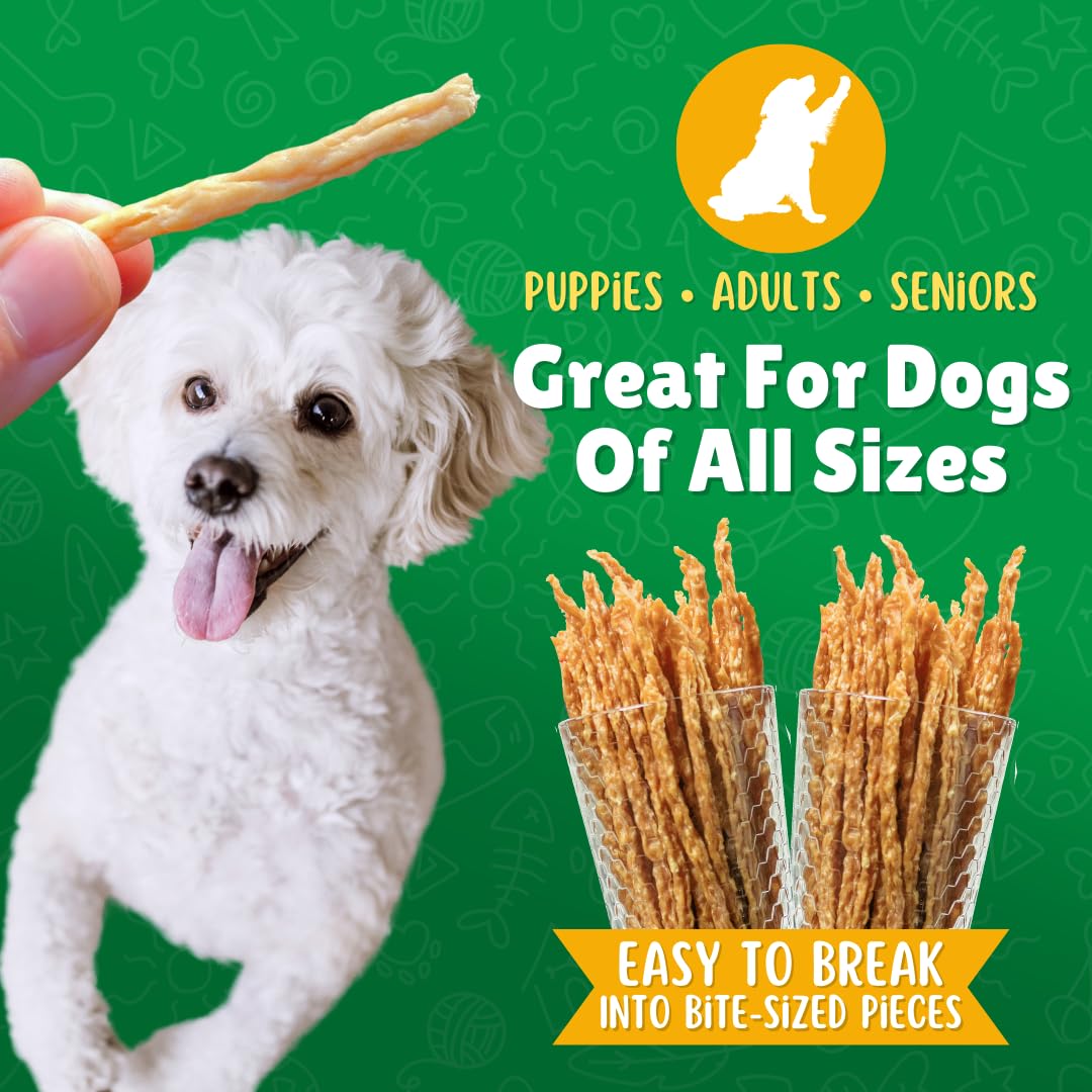 Chicken Jerky Straws Dog Treats – Made and Sourced in The USA – Natural Single Ingredient Dehydrated Crunchy Treats for All Breeds – 28oz Bag
