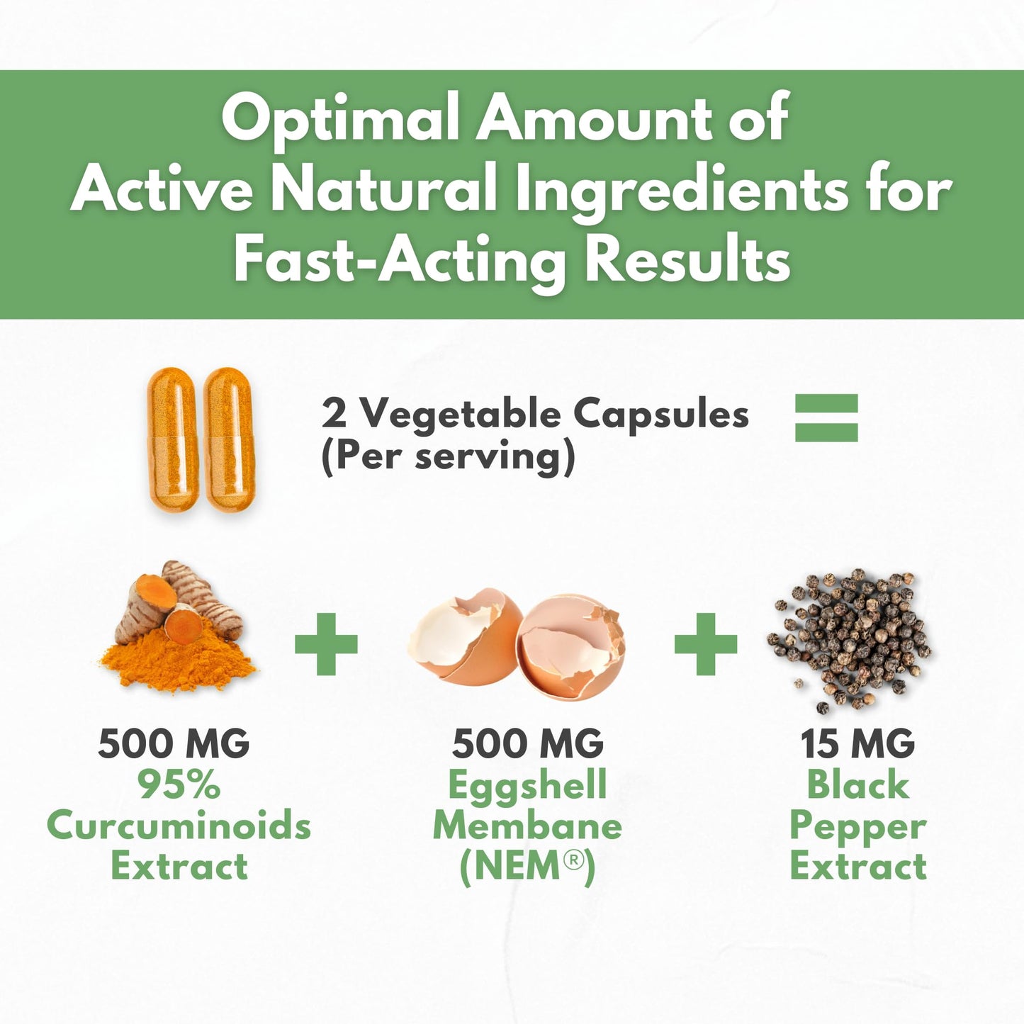 Turmeric Curcumin 95% Extract & Collagen Capsules - NEM Promotes Knee Comfort & Flexibility - Eggshell Membrane w Naturally Occurring Glucosamine Chondroitin Hyaluronic Acid- Made in USA