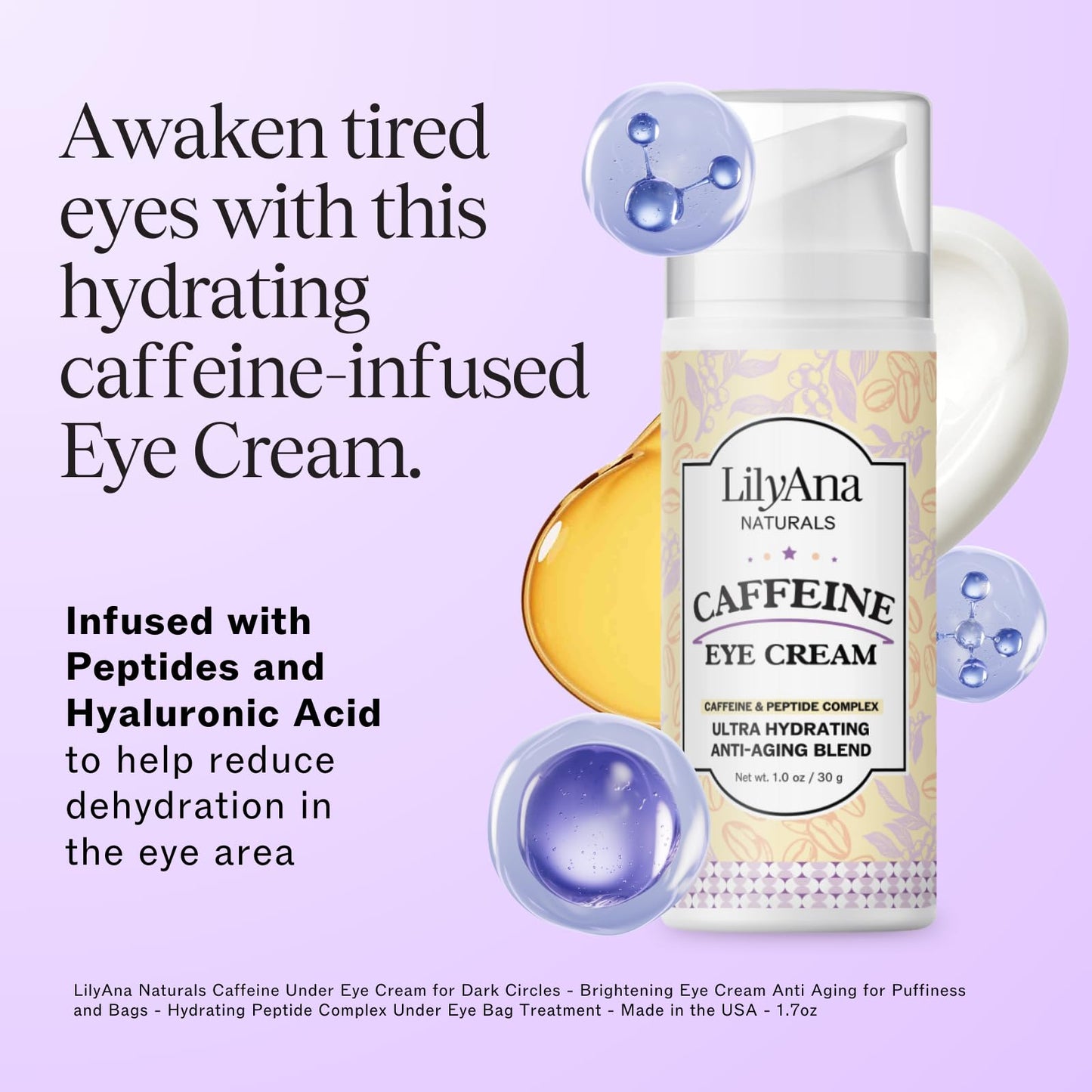 LilyAna Naturals New Caffeine Eye Cream 1oz