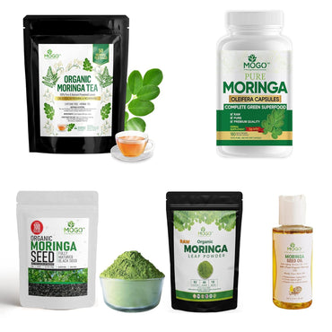 MOGO Moringa Capsules -180 Ct| Boost Energy, Immune, Gut, Joint Support | Made with Pure Organic Moringa Powder Organic Capsules | Made in USA | Antioxidants Rich Complete Green Superfood Supplement