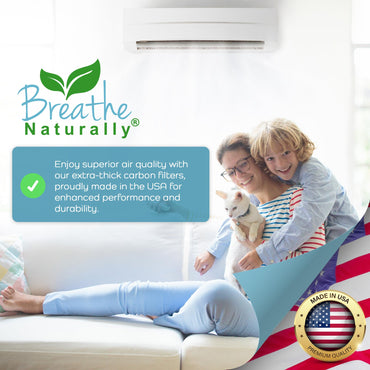 Breathe Naturally Universal Cut To Fit Carbon Activated Air Filter - Replacement Charcoal Filters - Pre Filter Carbon Sheet for Air Purifier, Vent Filters & More - Made in USA