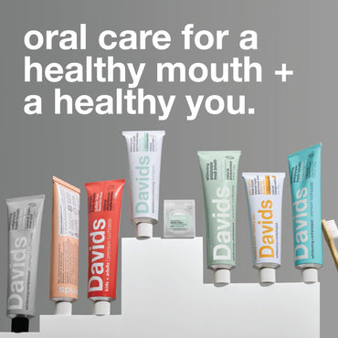 Davids Hydroxi™ Fluoride Free Nano Hydroxyapatite Toothpaste for Remineralizing Enamel & Sensitive Relief, Whitening, Antiplaque, SLS Free, Natural Peppermint, 5.25oz, Made in USA (3 Pack)
