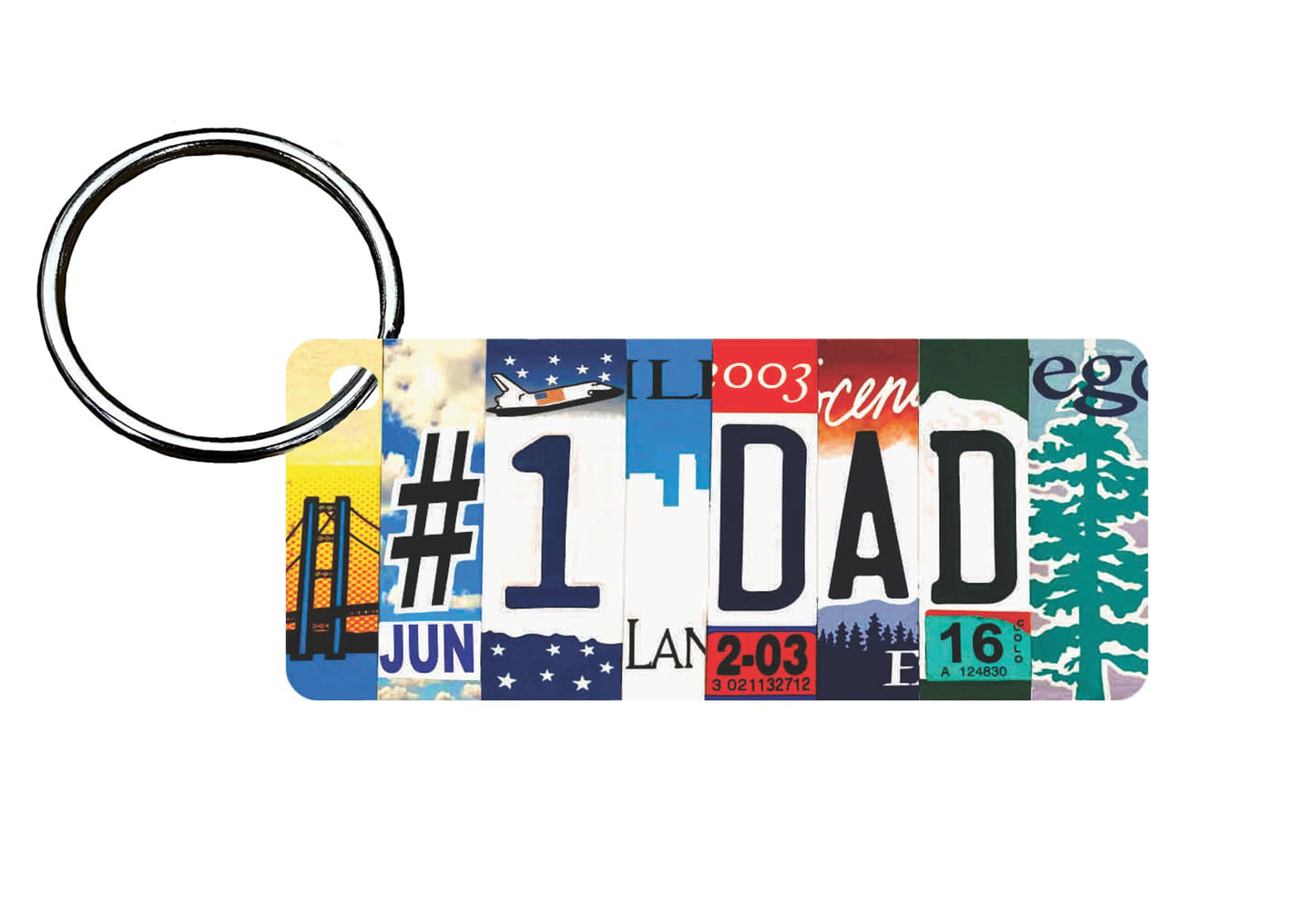 #1 Dad Keychain, Made in USA keychain, Fathers Day gift, Dad bag tag, number one Dad keychain, Fathersday gift, gift for Fathers