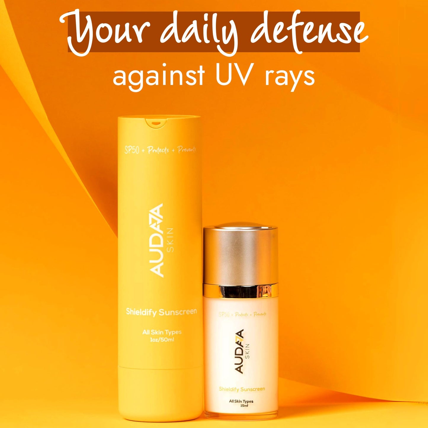 AUDAJA Shieldify Mineral Sunscreen SPF 50 with Zinc Oxide & 7% Titanium Dioxide – Broad Spectrum UV Protection with Hyaluronic Acid –Anti-Aging & Anti-Acne, Made in USA, Cruelty-Free