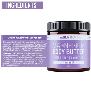 Magnesium Body Butter - Nighttime Magnesium Cream - Lightly Scented (Lavender)