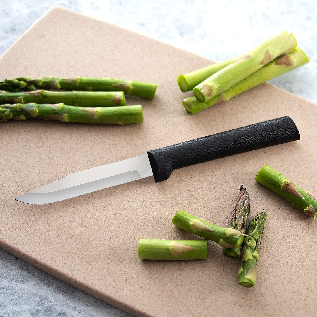 RADA Cutlery Regular Paring Knife (W201), 3.25" Stainless Steel Hollow Ground Blade, Made in USA, Made in USA, Black Handle