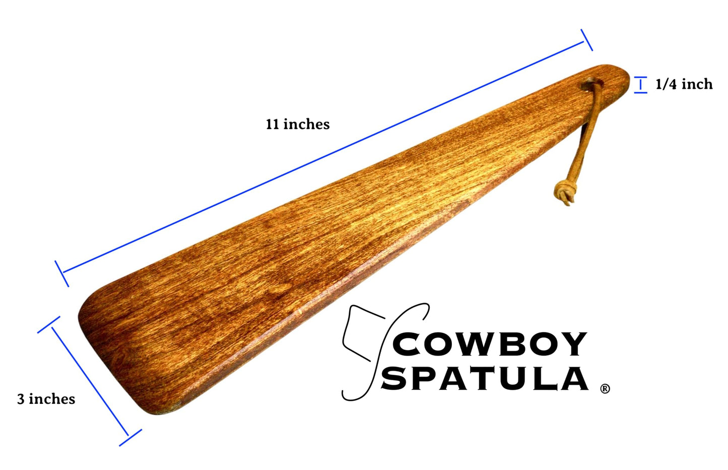 COWBOY SPATULA Mesquite Wood Spatula - Original Handmade in Texas Made in USA For Non stick Frying Pan, Cast Iron Skillet, griddle, baking, stainless steel