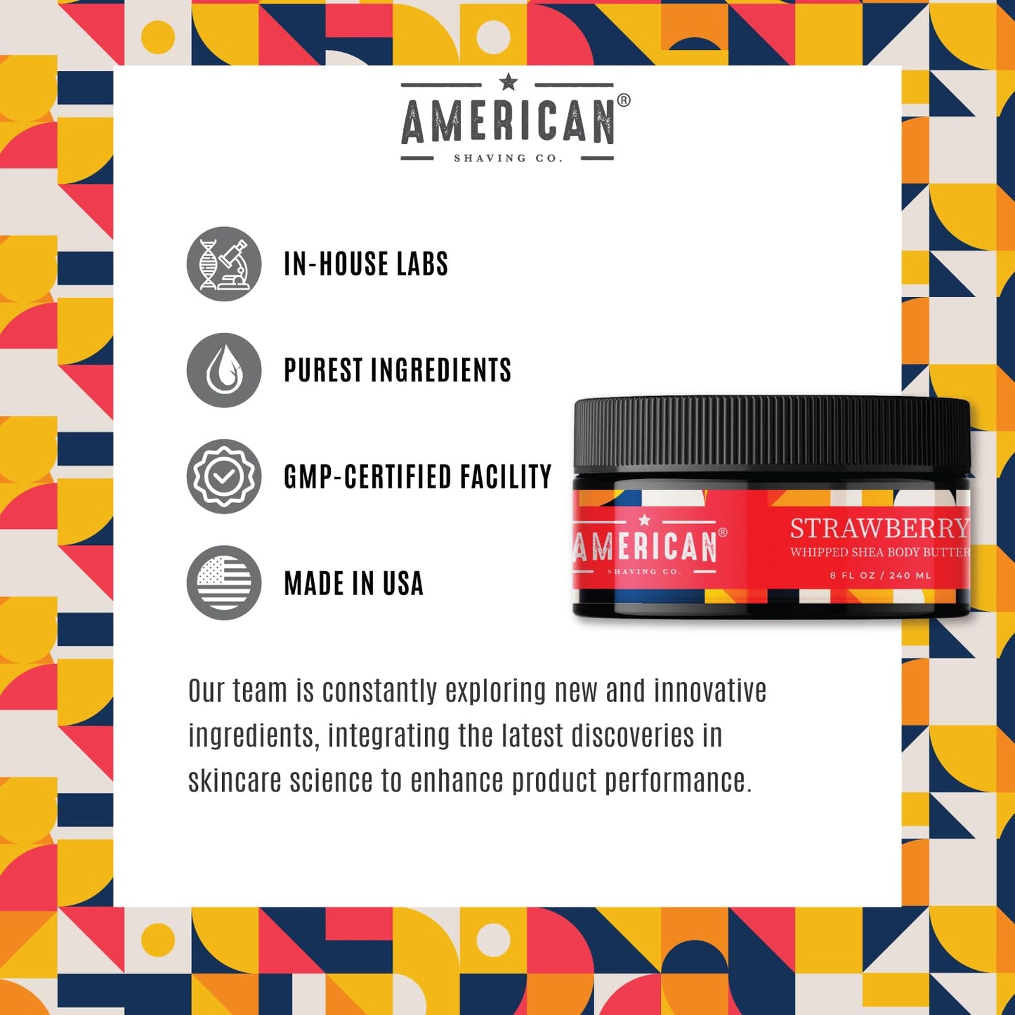 WilderFlow Whipped Shea Body Butter 8 Oz, Made in USA, Gentle Formula, Quality Potent Ingredients, Non-GMO, GMP Certified, Cruelty-Free Products (8 oz, Strawberry)