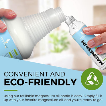Pure Magnesium Oil Spray 8oz - Topical Magnesium Spray for Sleep Extra Strength - Less Sting - Less Itch - 100% Natural and Organic Oil - Made in USA