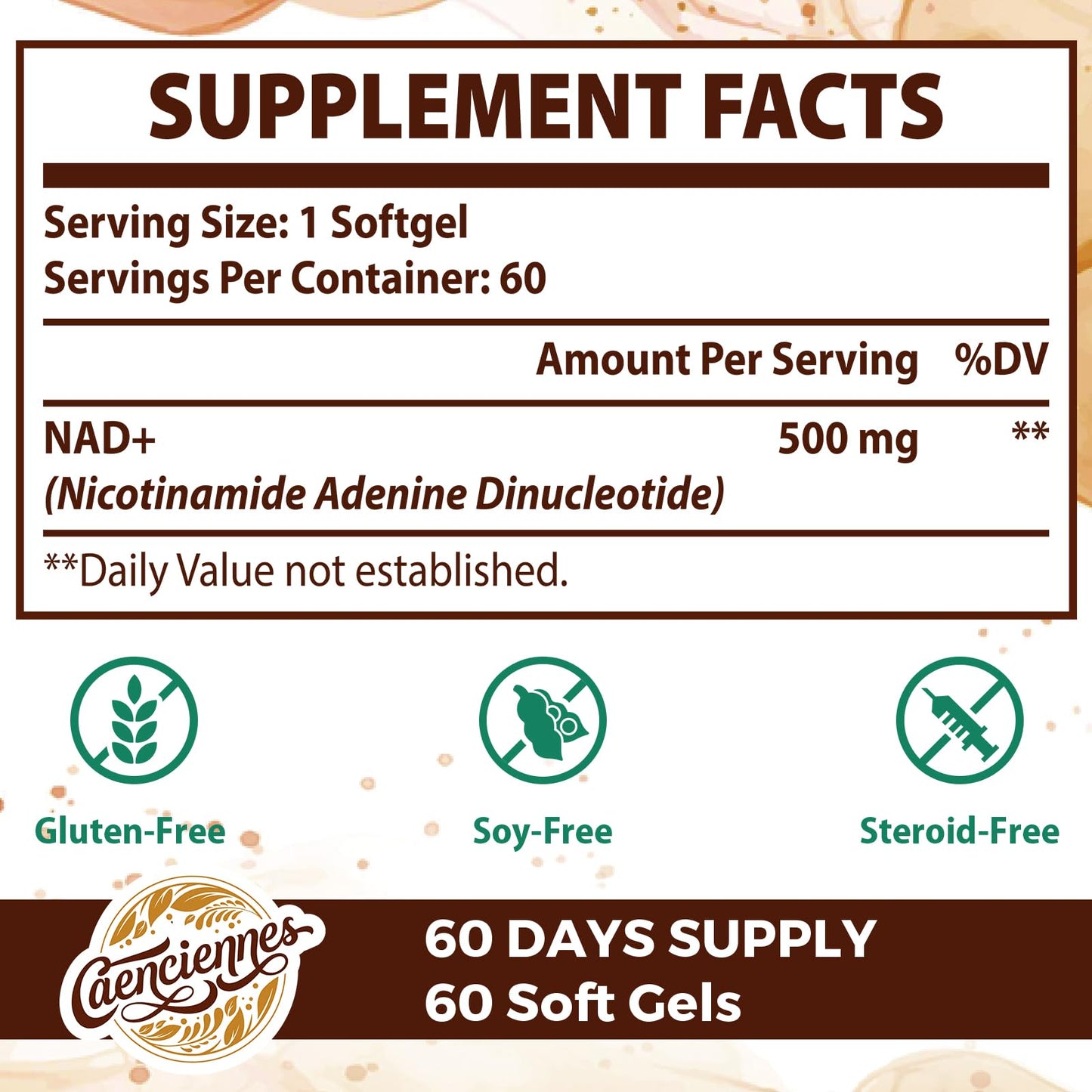 Liposomal NAD+ 500 MG Supplement, True NAD Plus Supplement, Superior Absorption, Boost NAD+ More Efficient Than Nicotinamide Riboside for Cellular Energy, Healthy Aging, 60 Serving