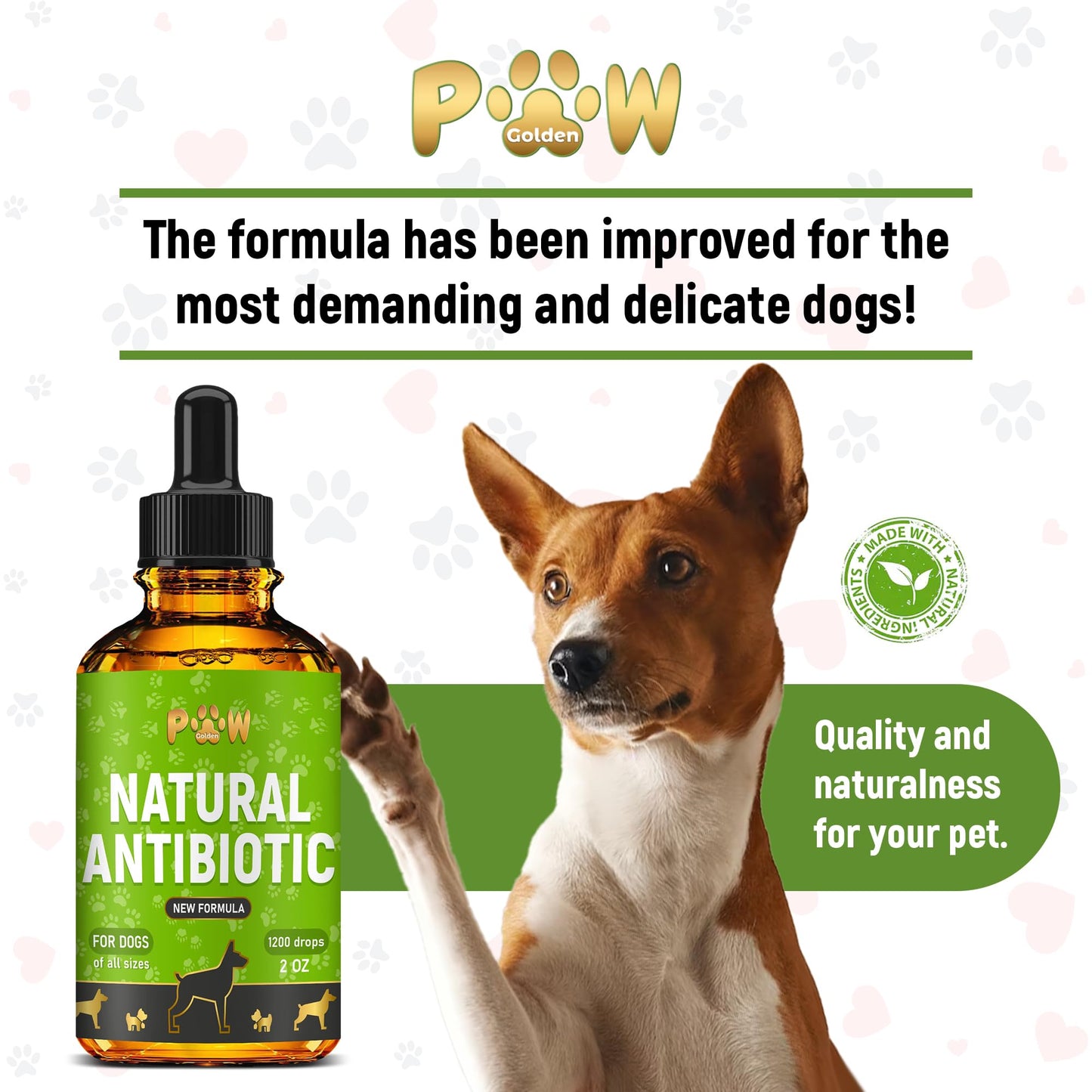 Dog Antibiotics for Infections, Cough, & Teeth Moments | Natural Antibiotics for Dogs with UTIs | Dog Allergy Relief & Canine Breath Treatment in 1 Bottle | Organic | 2 Oz