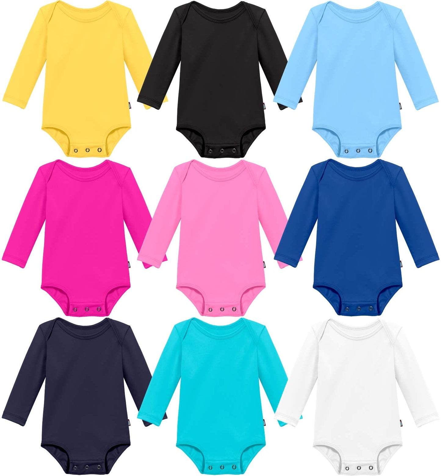 Made in USA Baby Boys' and Girls' Solid Rashguard Swimming Tee Shirt Rash Guard SPF Sun Protection for Summer Beach Pool and Play