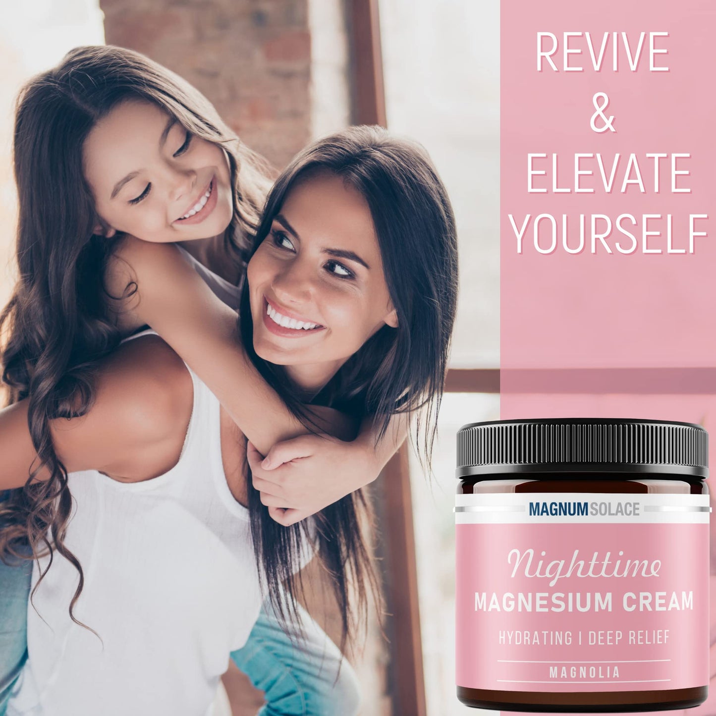 Magnesium Lotion – Nighttime Magnesium Cream – Apply to Legs, Arms or Chest - Topical Magnesium Chloride – USA Made and Safe for Kids (Magnolia)