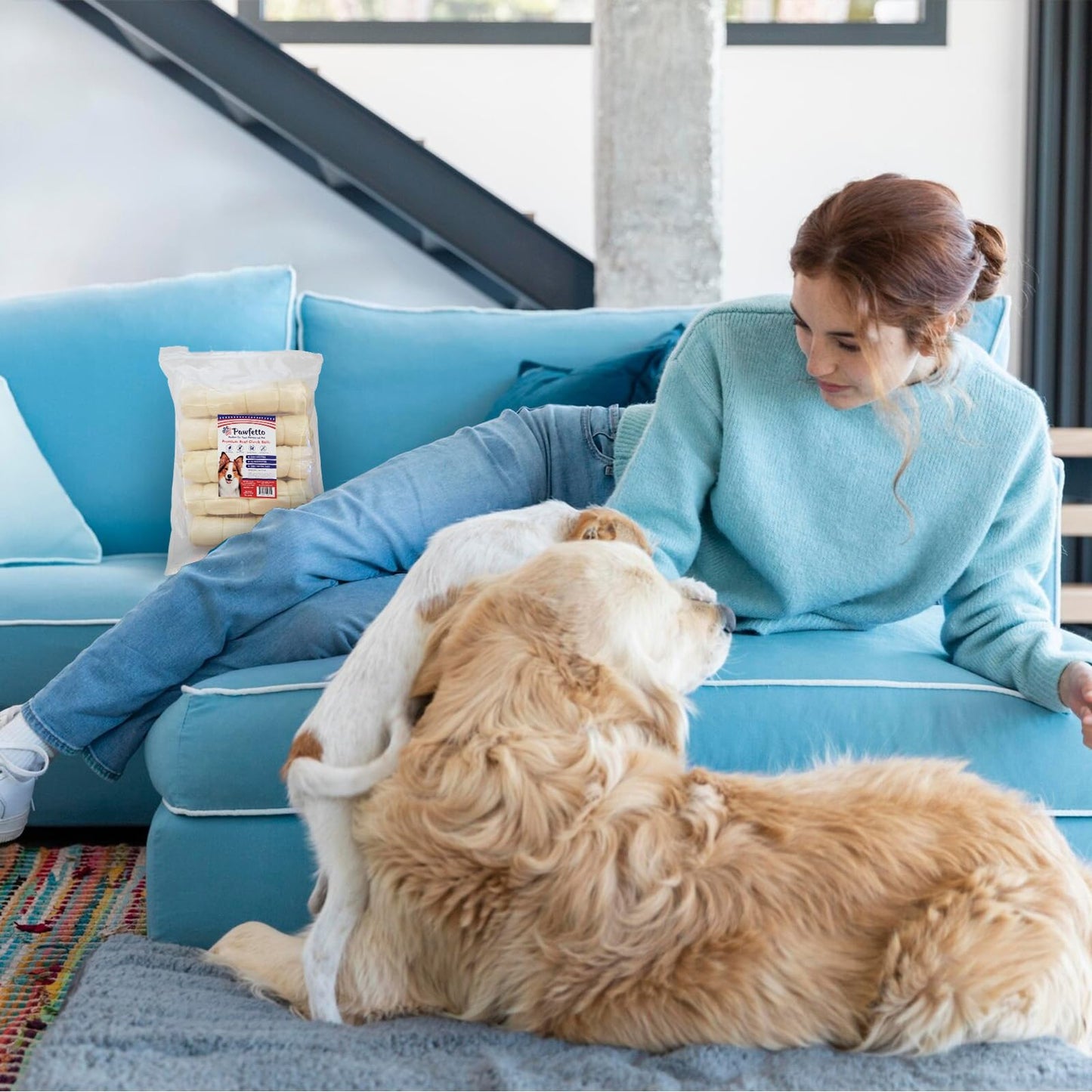 Pawfetto Premium Peanut Butter Flavored Beef Cheek Maxi Rolls for Dogs, No Hide Chews Long Lasting Extra Thick Treats Bones, Collagen Rawhide Alternative 11ā-12ā (Pack of 5)