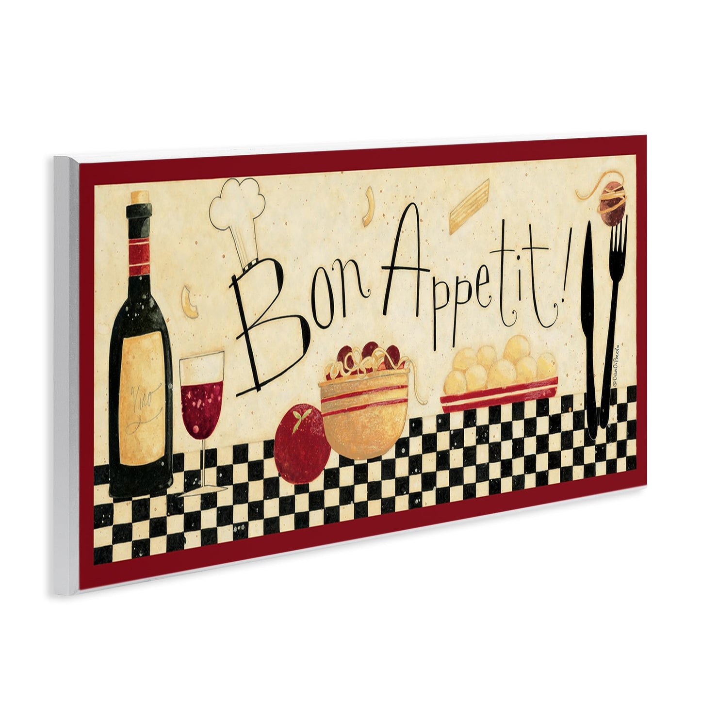 Stupell Home Décor Bon Appetit Kitchen Wall Plaque, 7 x 0.5 x 17, Proudly Made in USA