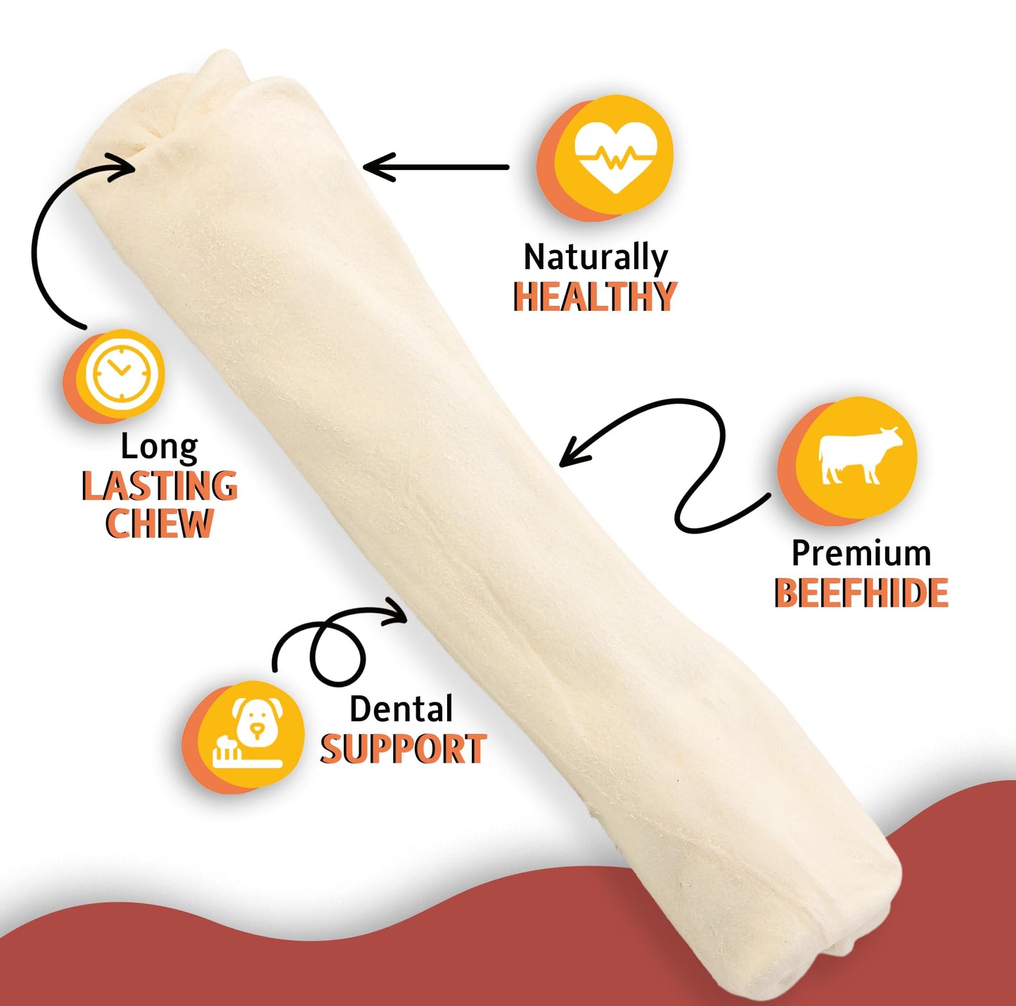 Canine Chews 10-11" MEGA Retriever Rolls (2 Pack) Natural Rawhide for Big Dogs - Long-Lasting Dog Chew Treats for Aggressive Chewers - Odor-Free - Extra-Large