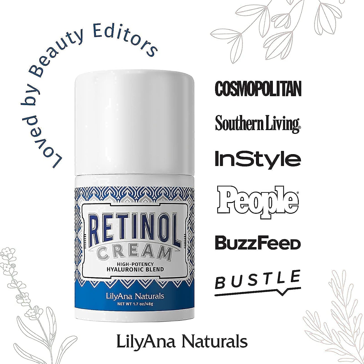 LilyAna Naturals Retinol Cream Moisturizer 1.7 Oz and Charcoal Face Scrub 3 Oz Bundle - Anti Aging, Retinol Moisturizer, Wrinkle Cream for Face and Anti-Aging Facial Exfoliator for Women and Men