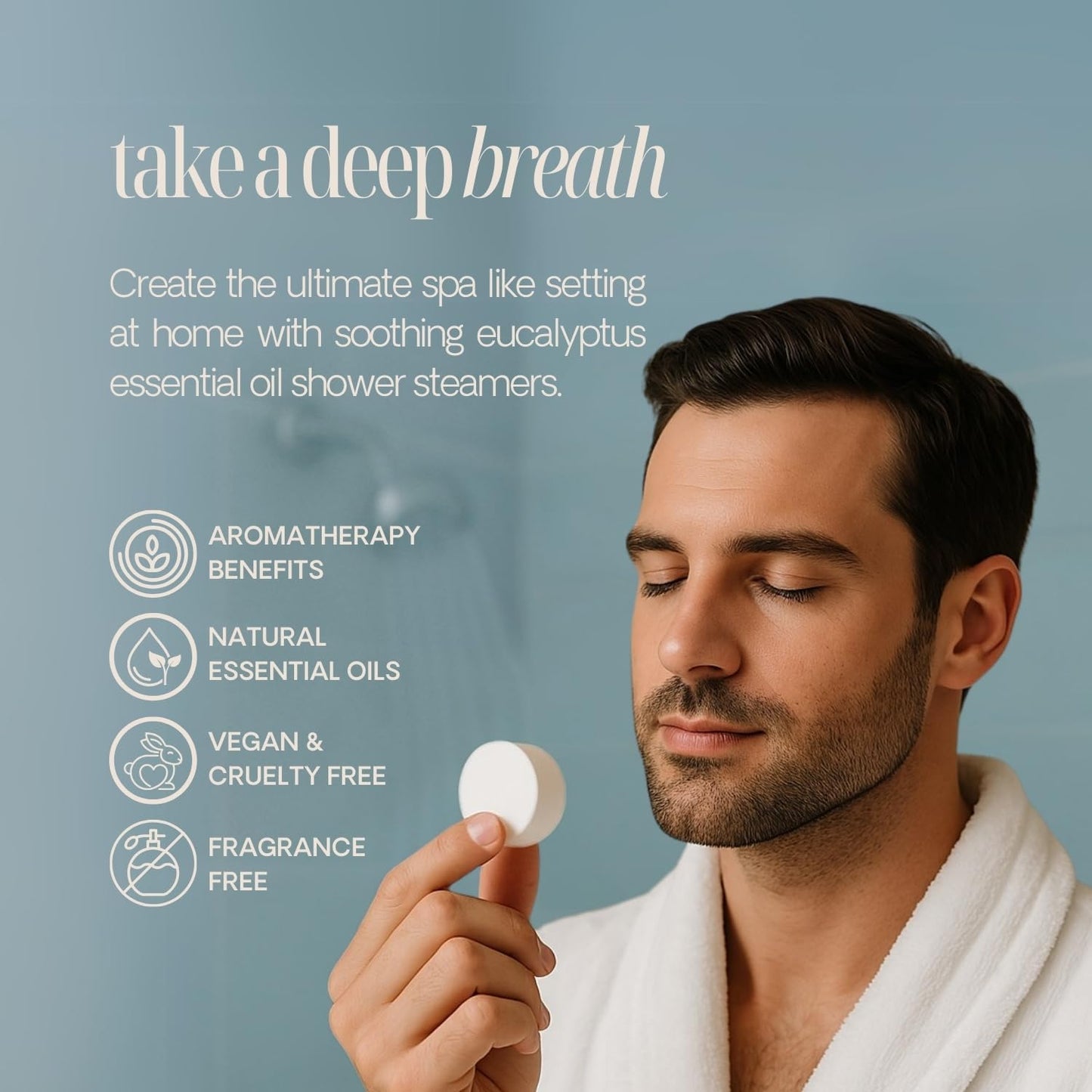 Spa For One Aromatherapy Shower Steamers 10 Pack - Made in USA with Natural Eucalyptus Essential Oils - Gifts for Fathers Day, Birthday Gifts for Women and Men, Stress Relief & Relaxation