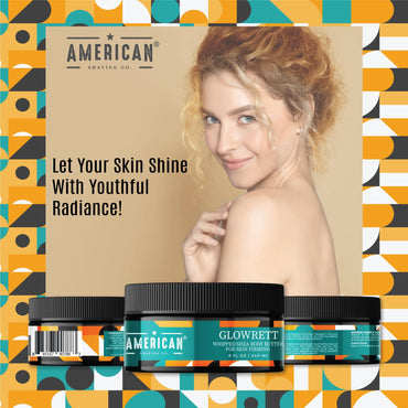 WilderFlow Whipped Shea Body Butter 8 Oz, Made in USA, Gentle Formula, Quality Potent Ingredients, Non-GMO, GMP Certified, Cruelty-Free Products (8 oz, Glowrett)