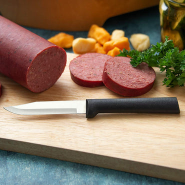 RADA Cutlery Regular Paring Knife (W201), 3.25" Stainless Steel Hollow Ground Blade, Made in USA, Made in USA, Black Handle