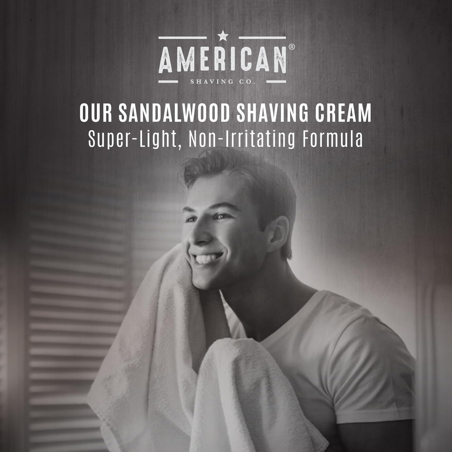 American Shaving Co. Sandalwood Shaving Cream For Men 8 Oz, Made in USA, Easy Application, Quality Potent Ingredients, Long-Lasting, Non-GMO, GMP Certified, Cruelty-Free Products