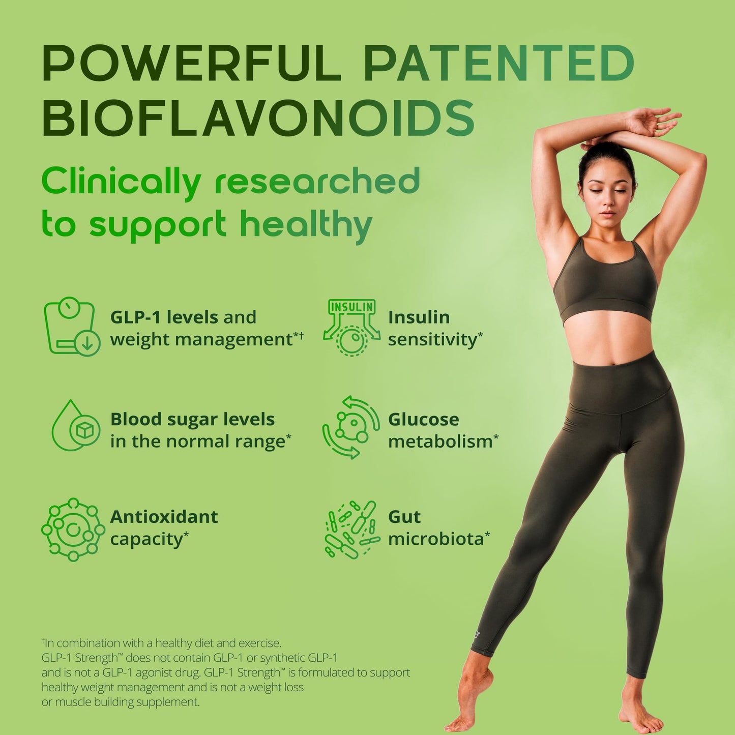GLP-1 Strength Fat Burner, Lean Body Mass & GLP-1 Supplement for Women & Men - Weight Management, Gut Health & Metabolism Support with Eriomin & Morosil - Vegan, Gluten Free, Non-GMO - 60 Count