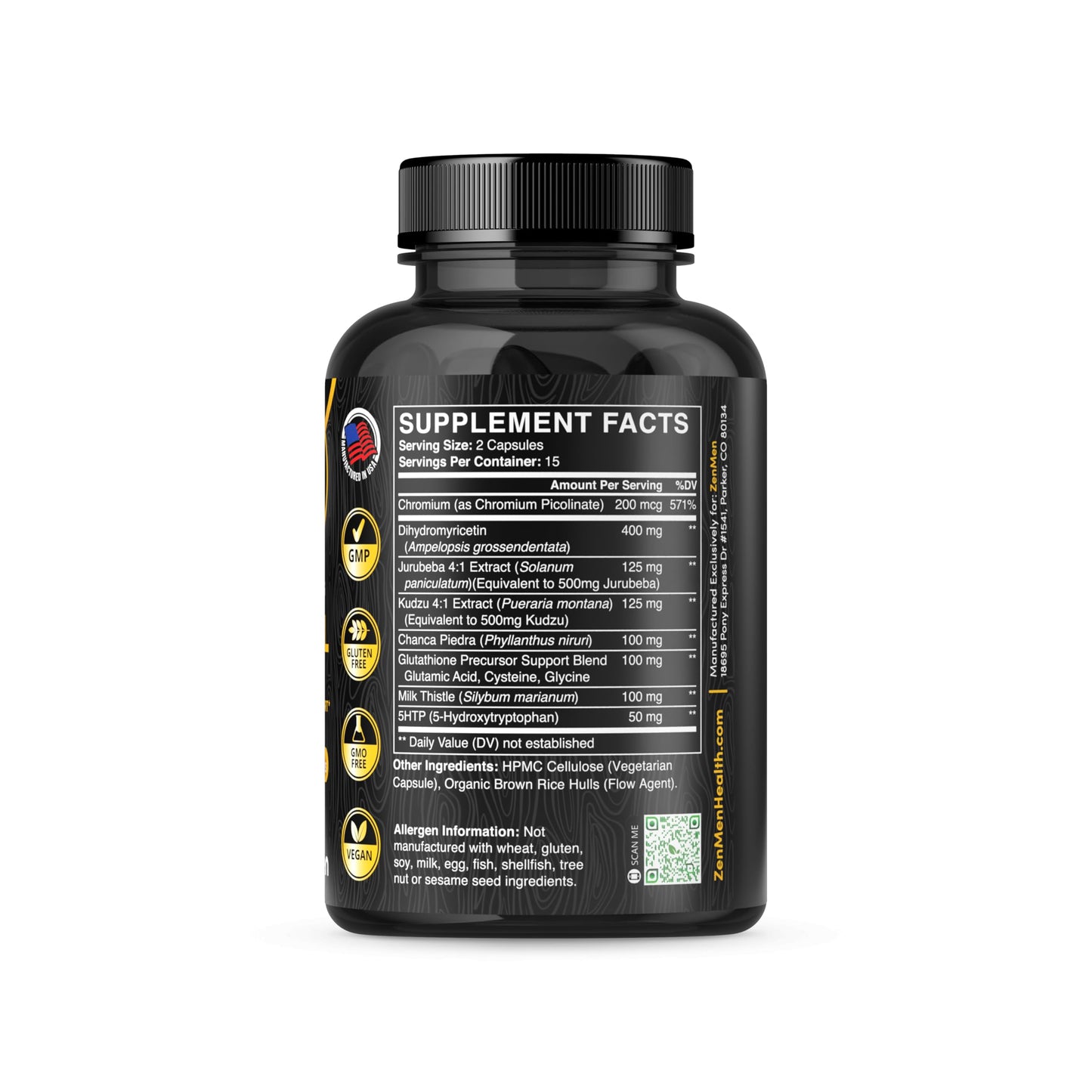 Zenmen Cravings Management - 30 Vegan Capsules, Made in The USA