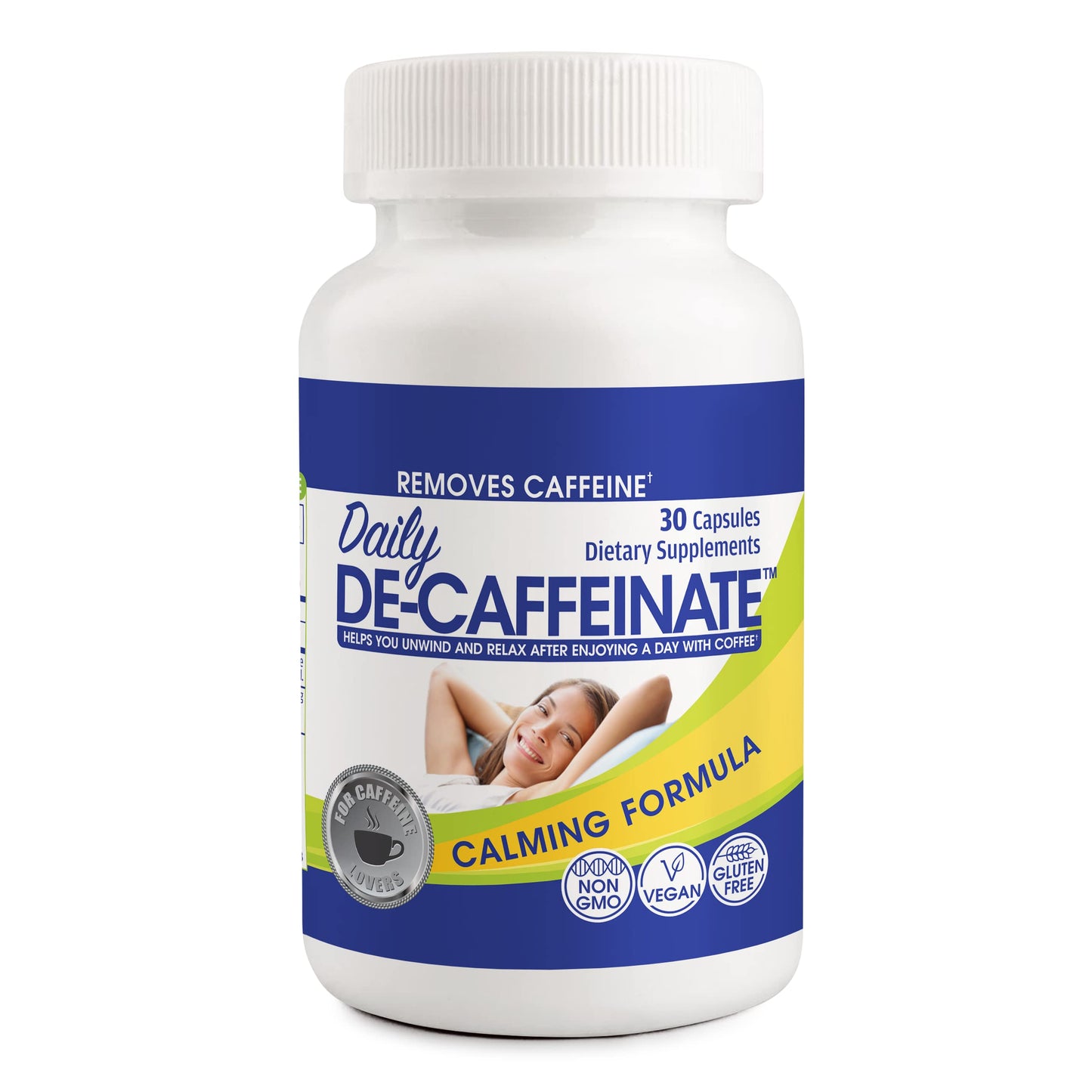 Daily De-Caffeinate: Advanced Caffeine Eliminator Supplement – Natural Acting Non-Addictive Formula That Supports Relaxation and Deep, Restful Sleep