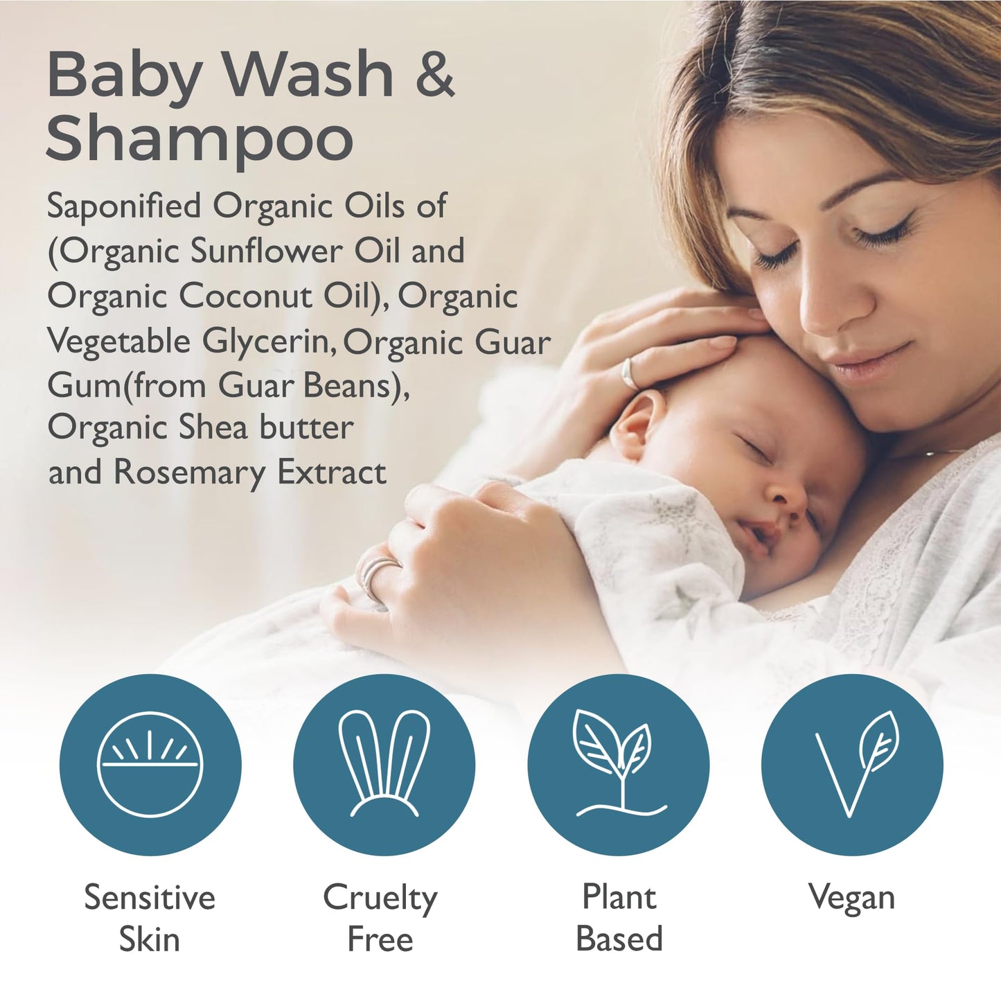 SoCal Suds & Company Baby Body Wash & Shampoo - Shea Moisture for Sensitive Skin - Fragrance Free Hair & Body Soap - Gentle Bath Products for Toddlers & Babies - 1 Pack Fragrance Free 12oz Bottles