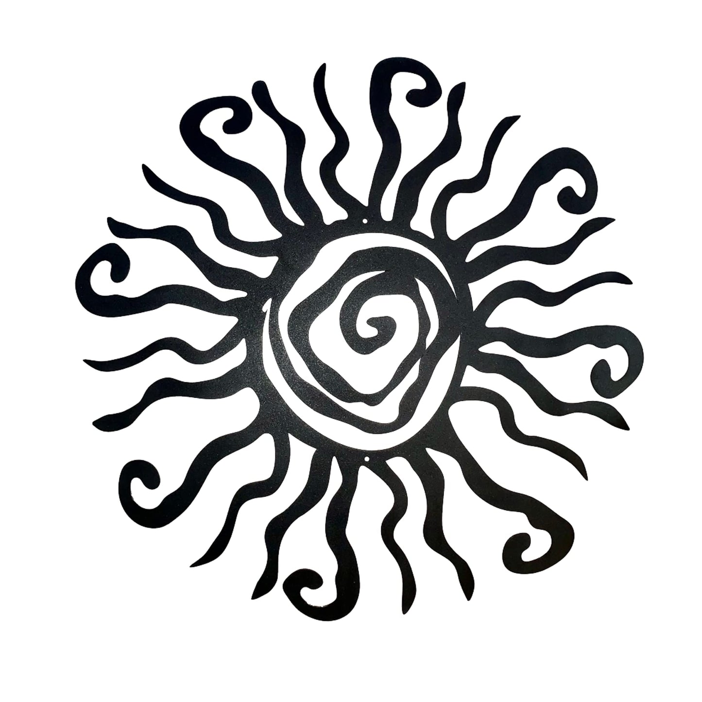 Riverside Designs Wacky Sun Metal Wall Art Indoor/Outdoor Decor - 12" Black Rust Proof Wall Sculpture - Made in USA - Ideal for Bedroom, Garden, Home, Patio and Farmhouse