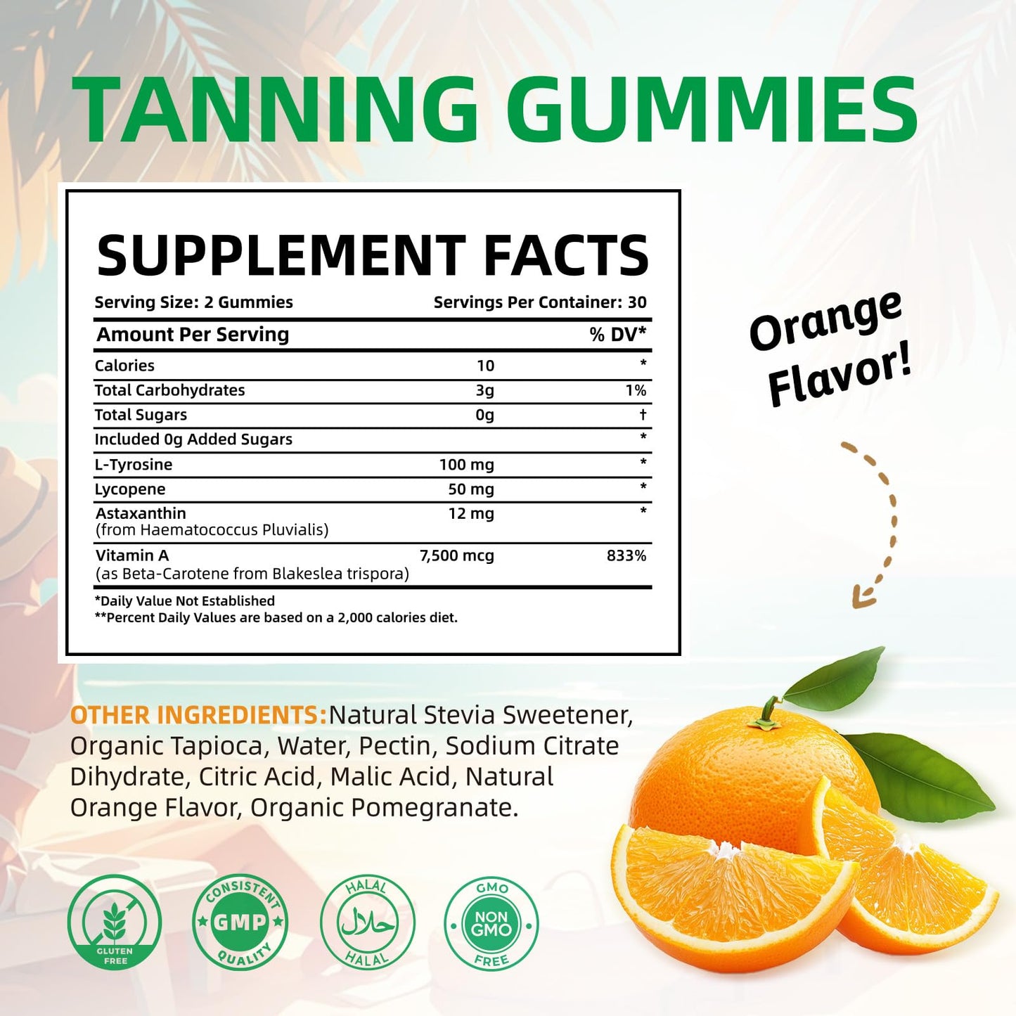 HEALOADING Tanning Gummies Supplement for Women: Daily Tanning Gummies with Astaxanthin L-Tyrosine Lycopene Vitamin A for Tanning Supplement & Sun Sensitivity Support Natural Melanin Boost