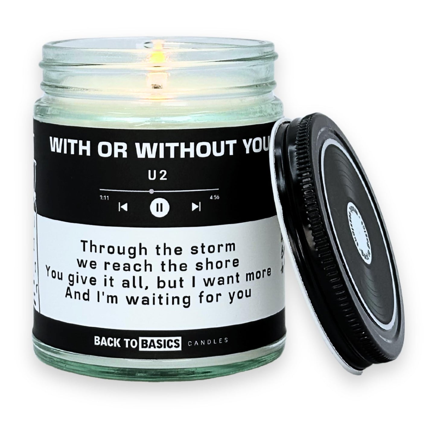 Back to Basics Candles | with or Without You - 9oz Soy Wax Fir Balsam Scented Candle for Home Decor, Birthday Gifts for Women, Men, Best Friend | Relaxing Aromatherapy Made in USA