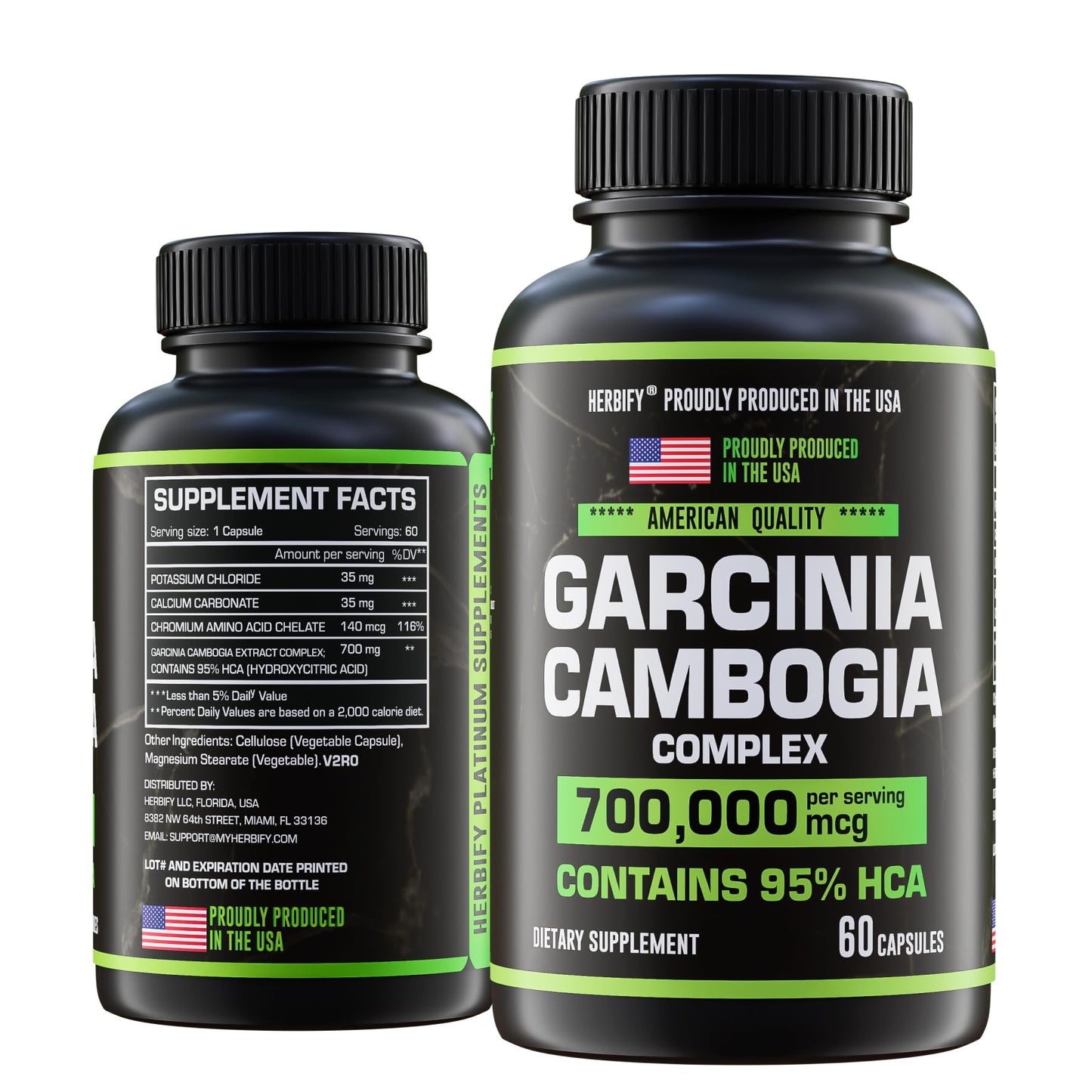 HERBIFY Garcinia Cambogia Wellness Support Supplement for Women & Men - Herbal Extract with Antioxidant Properties - Energy Booster for Daily Vitality and Digestive Support - 60 Count