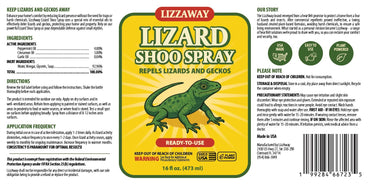 LizzAway Lizard Shoo Spray - Plant-Based Lizard Repellent for Outdoors & Home - Gecko, Skink, & Reptile Deterrent - Gecko Repellent Spray to Keep Lizards Off Porch, Patio, Garden & Driveway