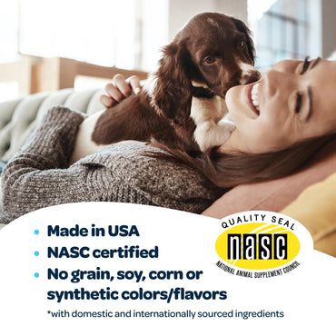 12-in-1 Complete Multivitamin for Dogs | Dog Multivitamin Chewable with Glucosamine Chondroitin & Digestive Probiotics for Dogs of All Ages and Sizes | NASC Certified & Made in The USA | 60 Chews