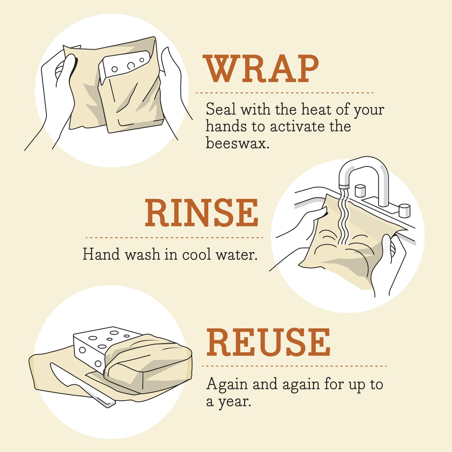 Bee's Wrap Reusable Beeswax Food Wraps Made in The USA, Eco Friendly Beeswax Wraps for Food, Sustainable Organic Cotton Wraps, Assorted 3 Pack (S, M, L), Honeycomb