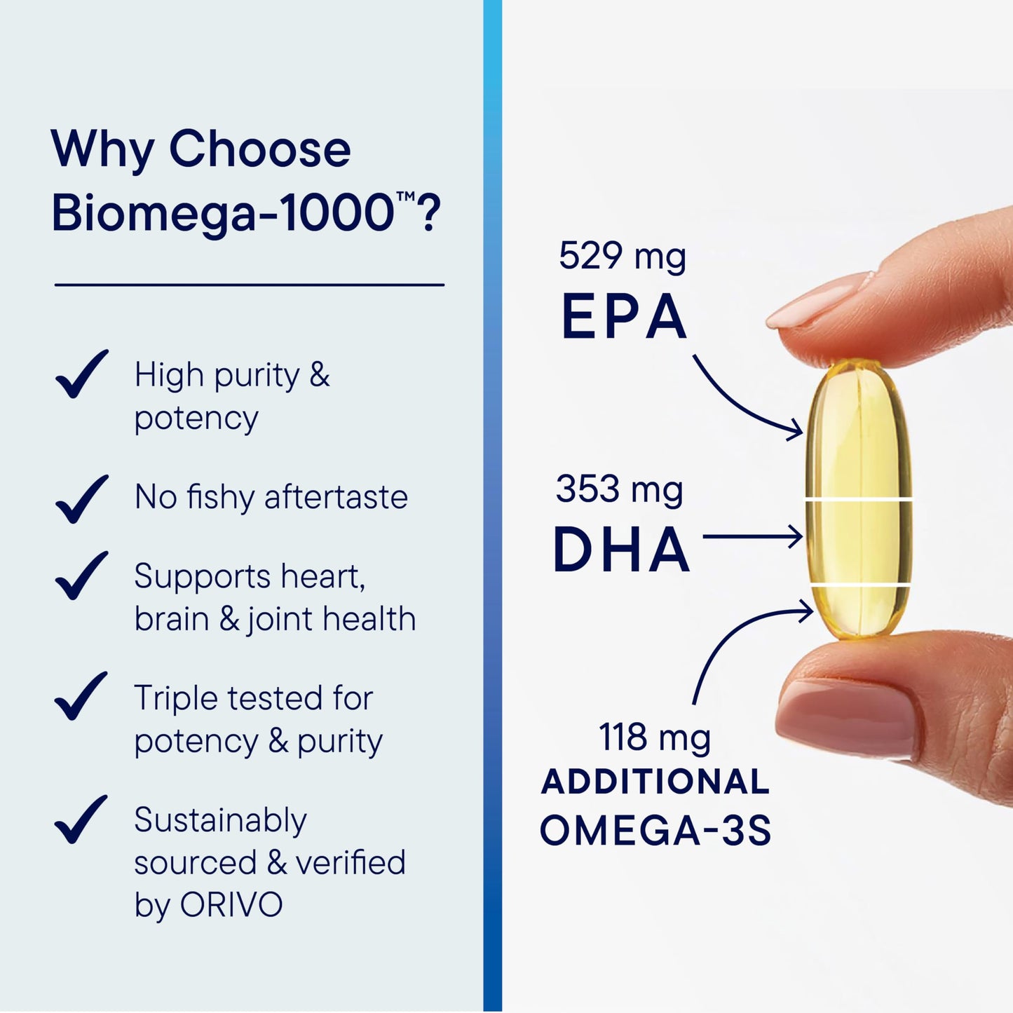 Biotics Research Biomega-1000™ Omega 3 Fish Oil with EPA/DHA -Omega-3 Fatty Acids 1000 mg- Highly Concentrated Fish Oil for Women & Men –Supports Immune, Brain & Heart Health–90 Softgels