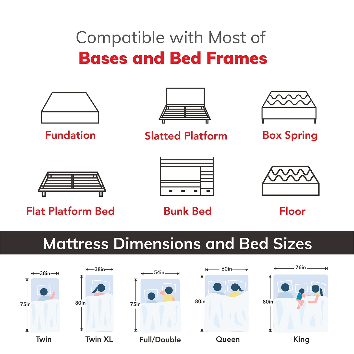 EGOHOME 14 inch Firm Mattress, Memory Foam Mattress with Cooling Cover, Bed in a Box, CertiPUR-US Certified, Breathable and Supportive, Made in USA